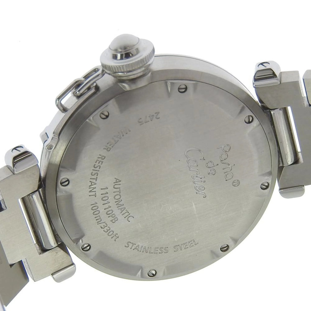 Cartier Pasha C Watch W31047M7 Stainless Steel Automatic Navy Dial C3195
