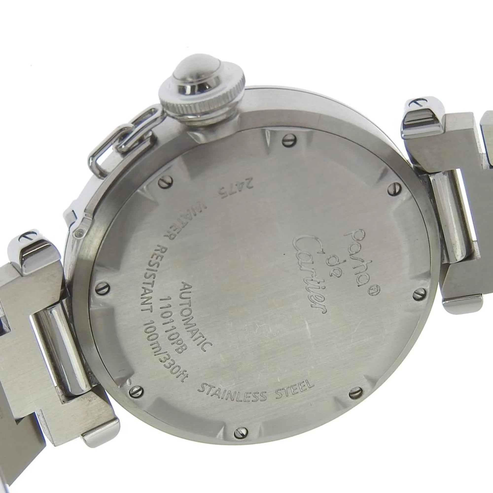 Cartier Pasha C Watch W31047M7 Stainless Steel Automatic Navy Dial C3195