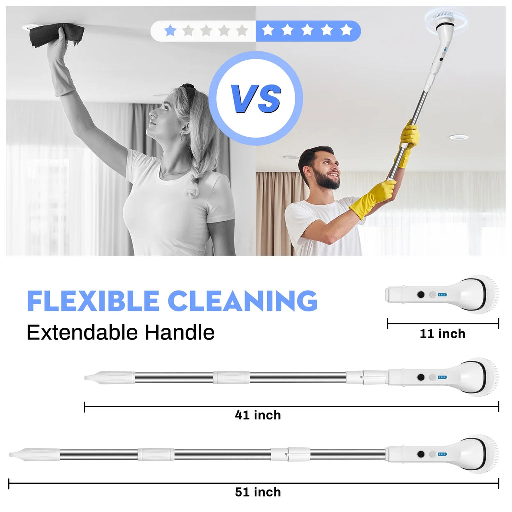 VAVSEA Electric Spin Scrubber Cleaning Brush for Bathroom, 51 inch R775