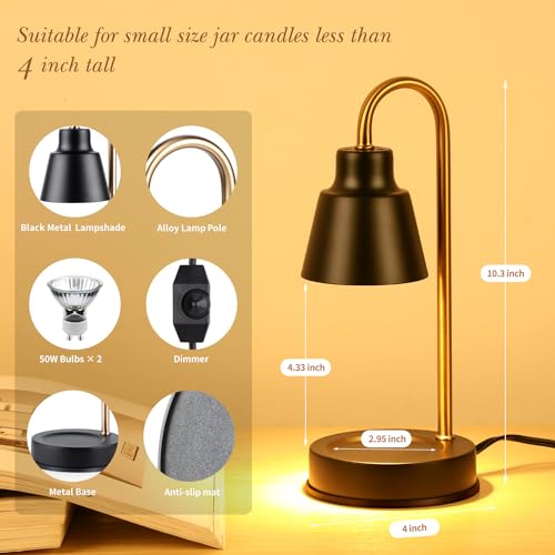 Vintage Candle Warmer Lamp with Timer & Dimmer, 2 Bulbs J214