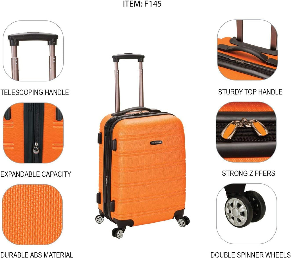Rockland Melbourne Hardside Expandable Spinner Luggage, Charcoal, Carry-On 20-Inch X61714