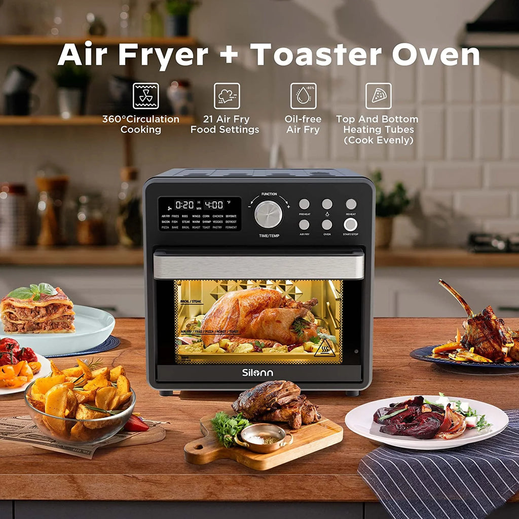 16 Quart Air Fryer Toaster Oven Combo, 1600W, Black C171