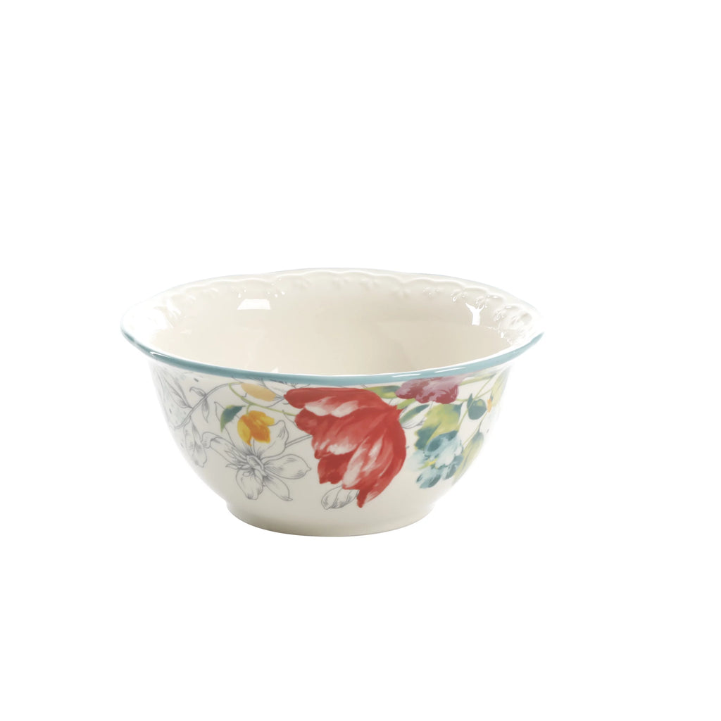 The Pioneer Woman Blooming Bouquet White Ceramic 12-Piece Dinnerware Set W31027