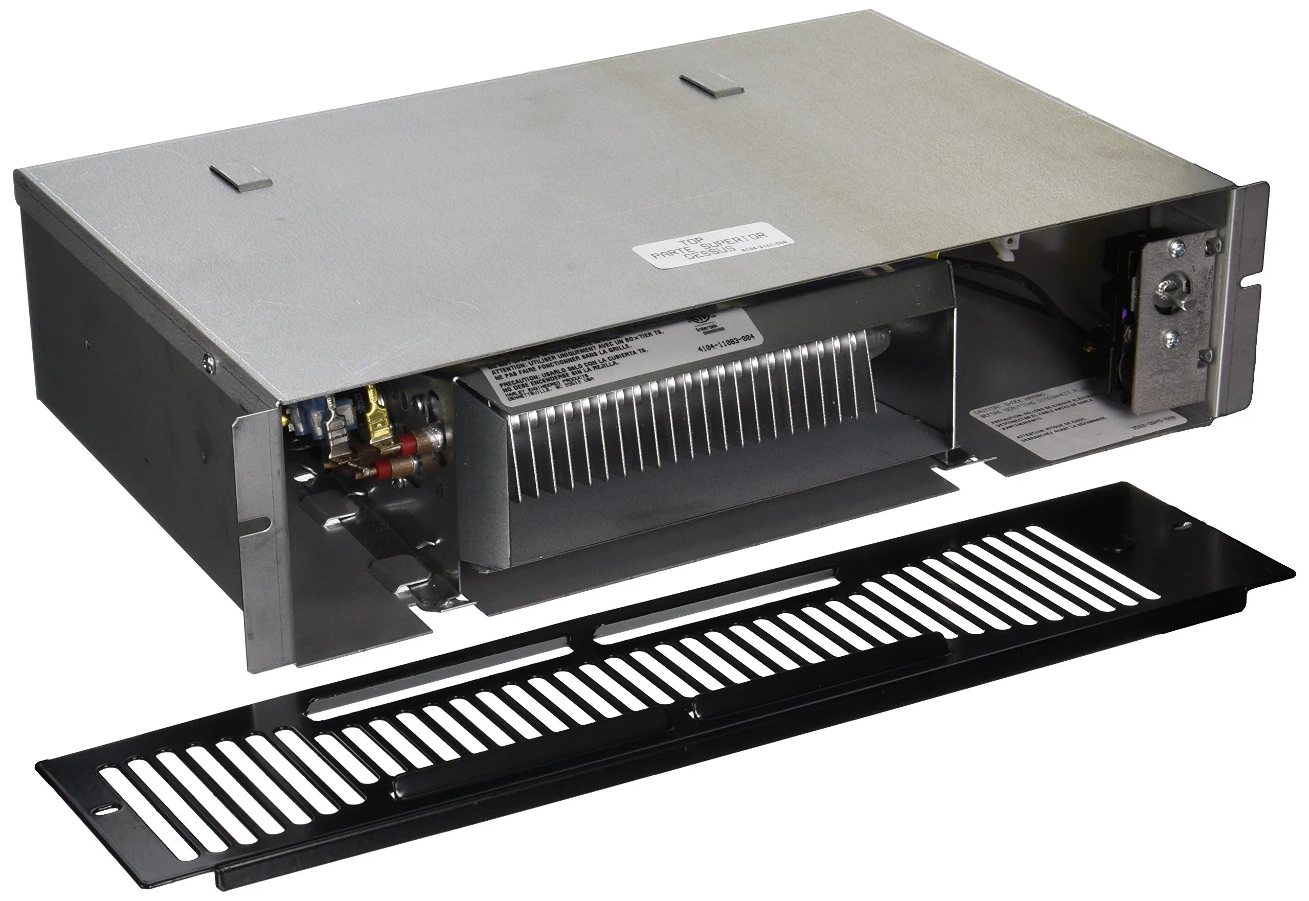 Quiet Toe Kick Heater Qmark Qts1500t, Instant Heat 120 Volt 1,500 Watt Under Cabinet Fan Forced Kickspace Heater with a Front Mounted Thermostat Only 15 3/8" Wide Made in U.S.A.