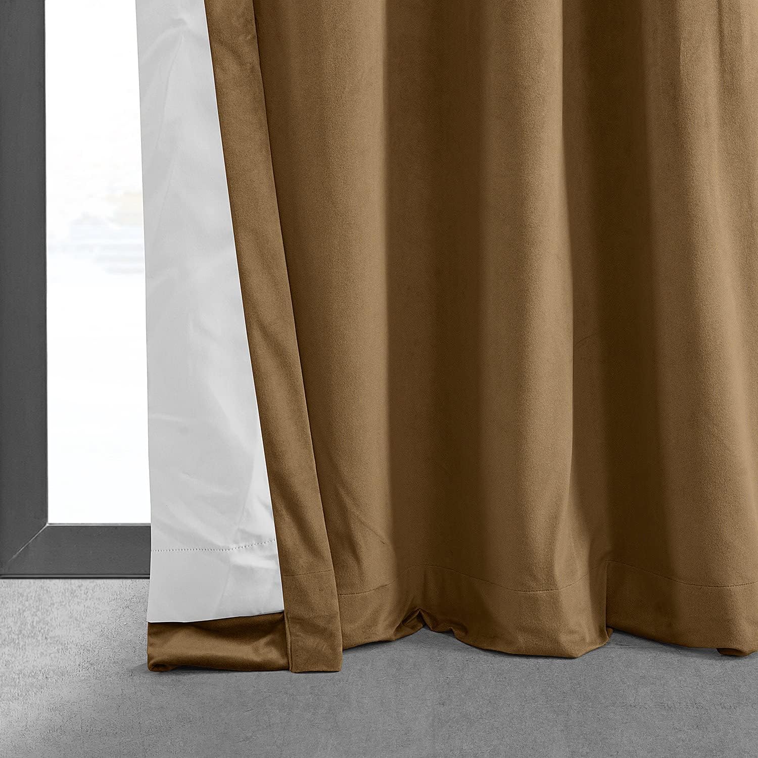 HPD Half Price Drapes Signature Grommet Blackout Velvet Curtains 50 x 96, Amber Gold L2171