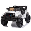 Zimtown Safety 12V Battery Electric Remote Control Car, Kids Toddler Ride On Truck Toy Motorized Vehicles, Wheels Suspension, Seat Belts, LED Lights and Realistic Horns White