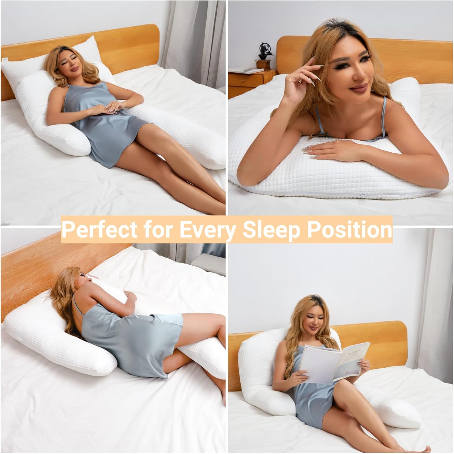 Full Body Pillow for Adults for Side and Back Sleepers, White C939330