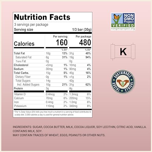 Chocolove Ruby Chocolate 34% Cacao Bar, 3.2oz, 12 Pack I223