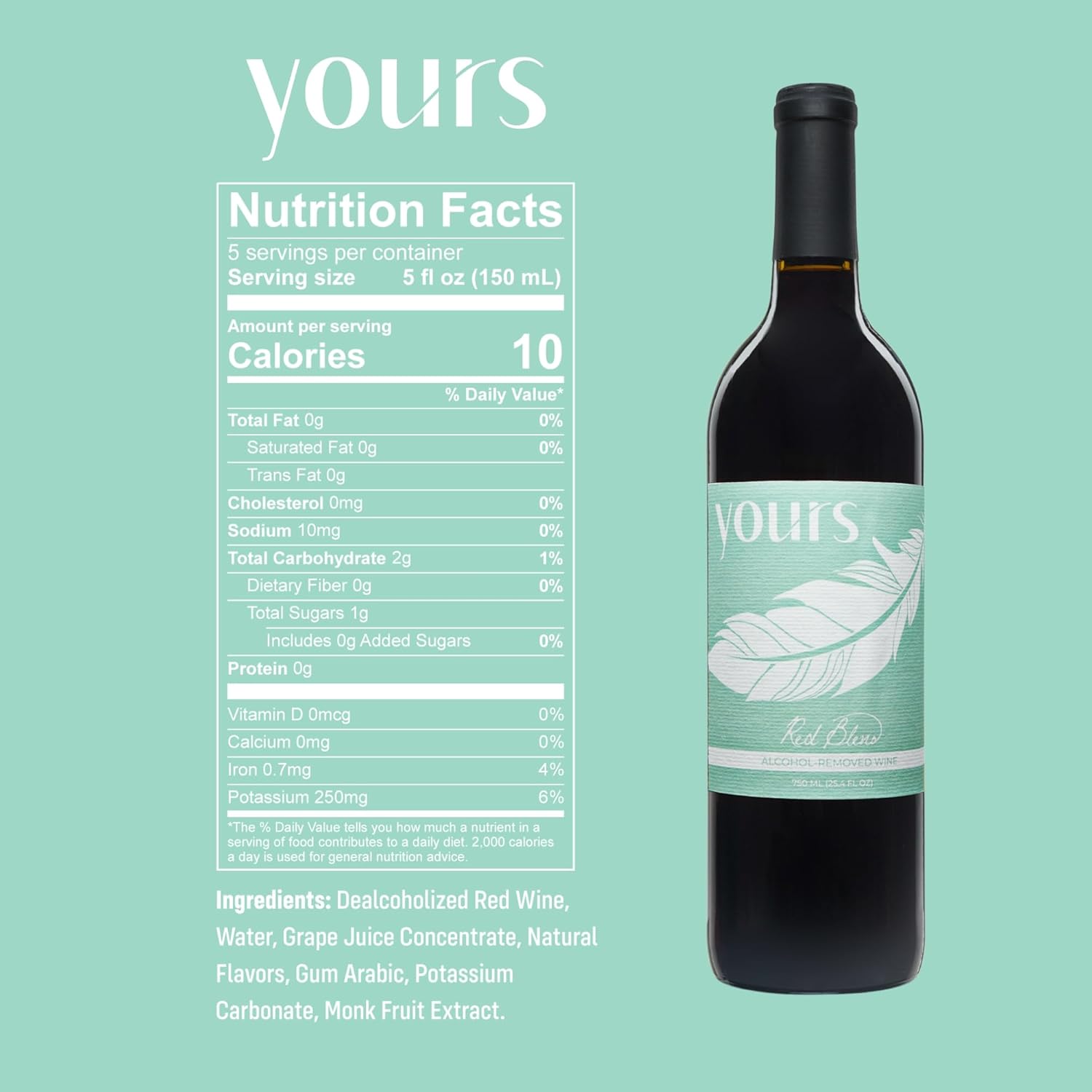 YOURS Non-Alcoholic California Red Blend Wine G7473