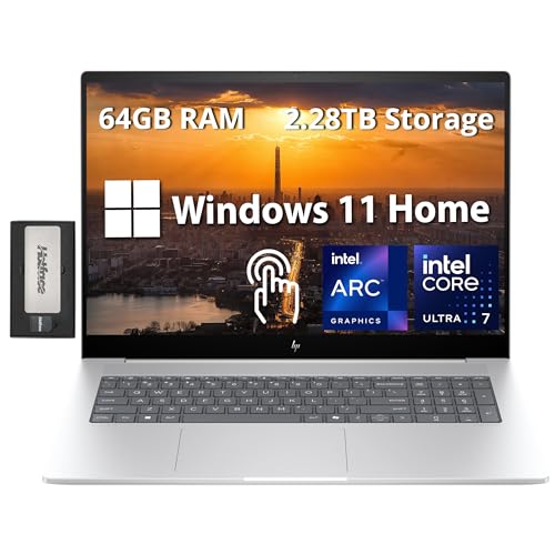 HP 2023 Newest Envy Laptop, 17.3" FHD Touchscreen, Intel Core i7-1355U, NVIDIA RTX 3050, 64GB RAM, 1TB SSD, HDMI, Webcam, Backlit KB, SD Card Reader, Wi-Fi 6, Windows 11 Home, Grey