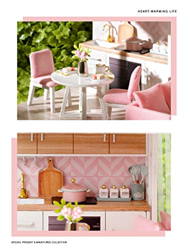 Flever Wooden DIY Dollhouse Kit 1:32 Scale with Furniture and Dust Proof Cover A3510