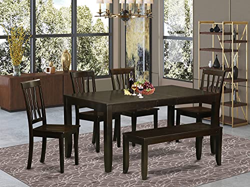 East West Furniture Lynfield 5 Piece Modern Dining Set with Wooden Table and 4 Linen Chairs J6240