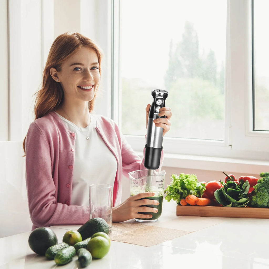 iMounTEK Immersion Hand Blender, 1000W 5-in-1 Stainless Steel, Black B4538