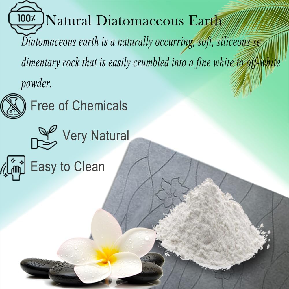 Diatomaceous Earth Stone Bath Mat Large Non-Slip Absorbent M9984