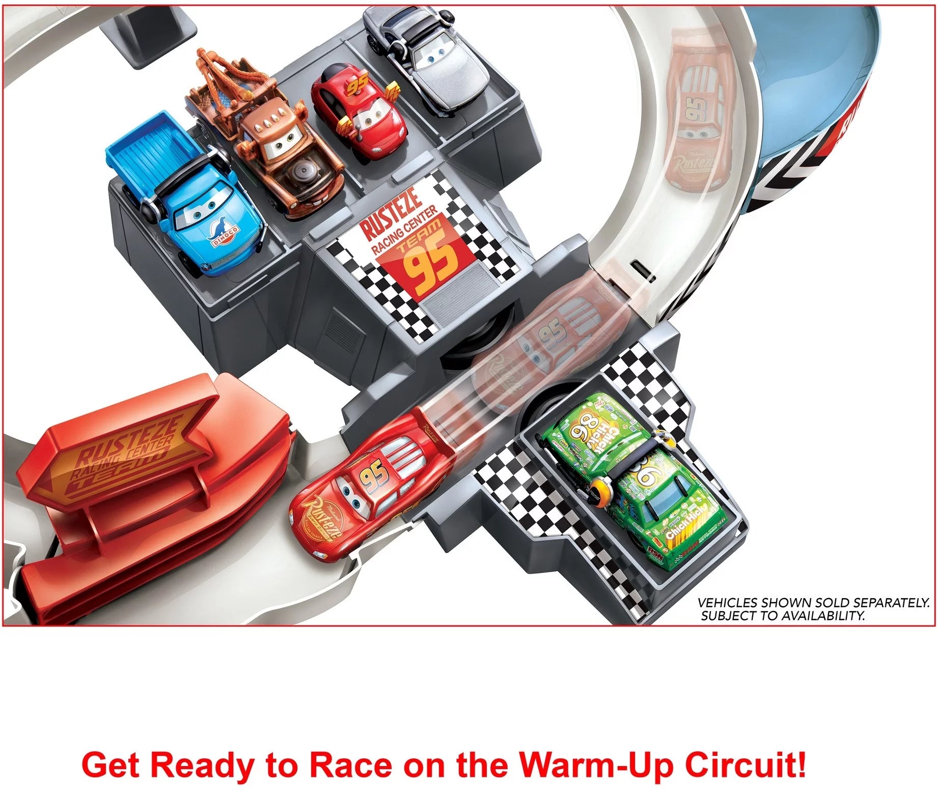 Disney Pixar Cars Rusteze Double Circuit Speedway Playset with Lightning McQueen W439