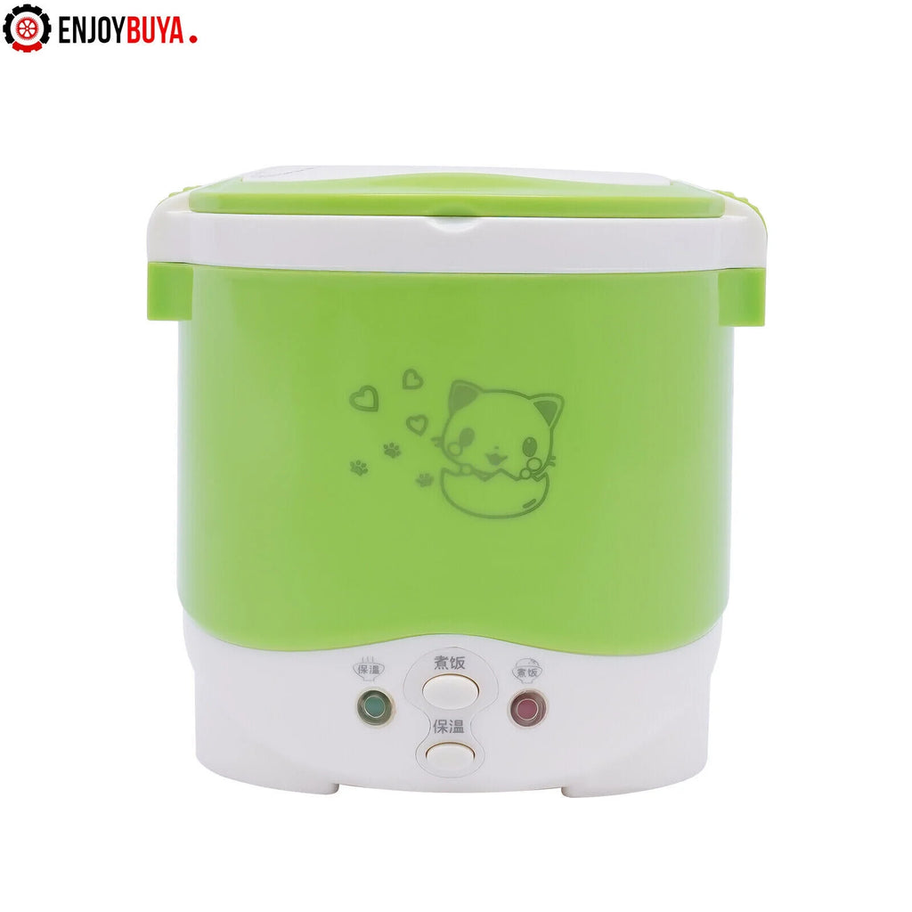 Mini Electric Rice Cooker 1L Portable for Travel with Measuring Cup and Spoon D85363