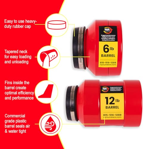 MJR Tumblers Multi-Barrel Rock Tumbler - Durable Leak-Proof Rock Polisher for Kids and Adults J31065