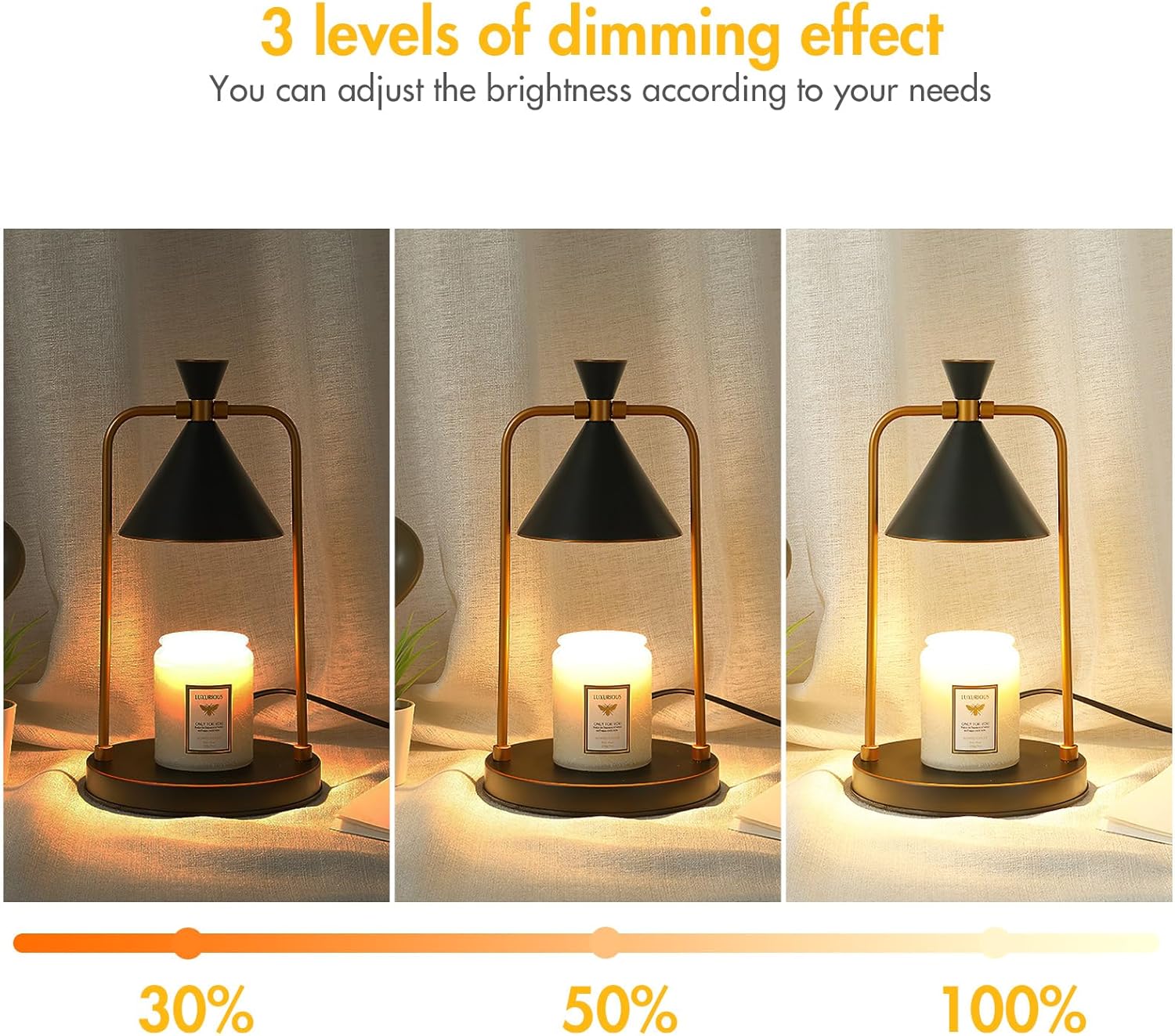 POWSTRO K Candle Warmer Lamp with Timer, 2 Bulbs Included M569