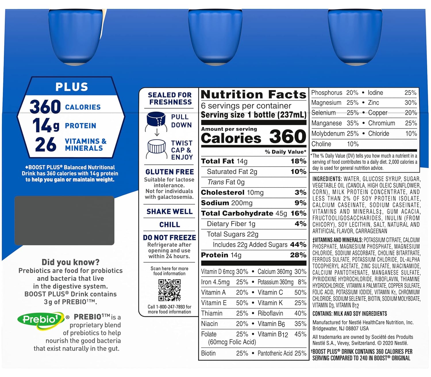 Boost Plus Complete Nutritional Drink Vanilla 8 Fl Oz Pack of 2 B617
