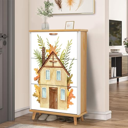 3 Drawer Wooden Shoe Cabinet for Entryway, Slim H628678