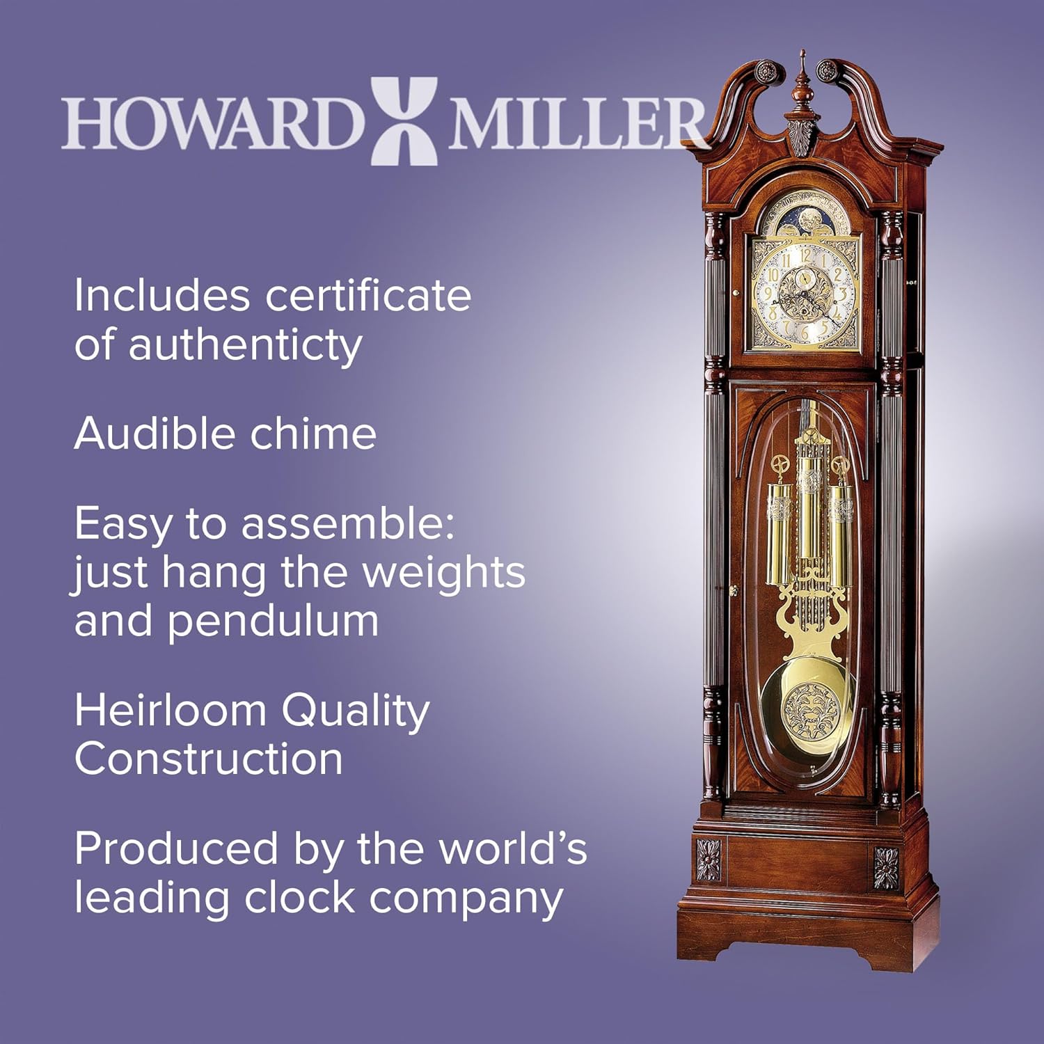 Howard Miller Stewart Floor Clock 610-948 Windsor Cherry Grandfather L3898