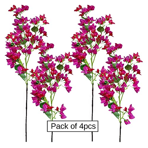Artificial Flowers Silk Bougainvillea Branches 45" Fushia Mixed Pack of 4 L968