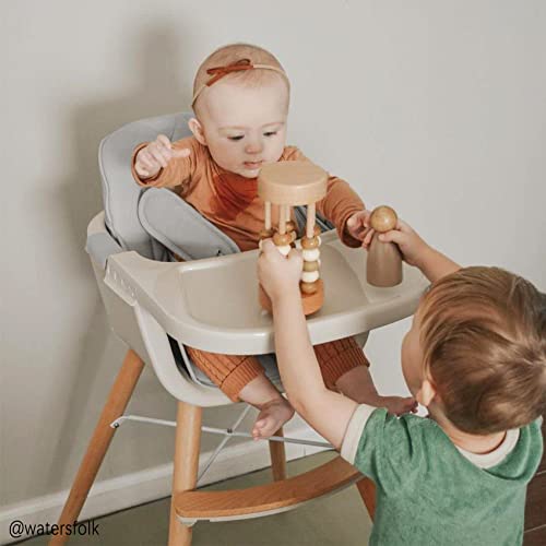 3-in-1 Convertible Wooden High Chair with Adjustable Legs, Gray E717648