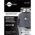 Evolution 1 HP Continuous Feed Garbage Disposal, Gray