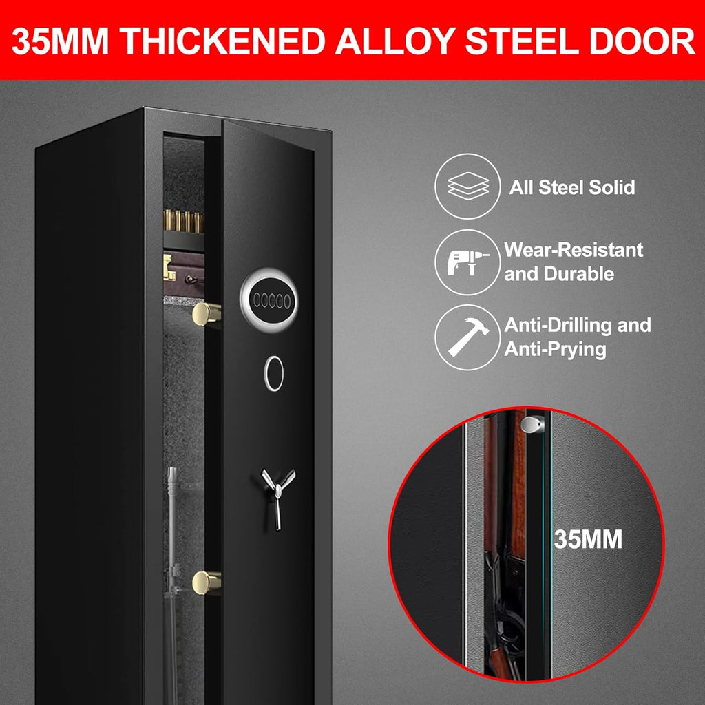 Extra Large Gun Safe for Rifles and Pistols with Removable Rack and LED Light J463