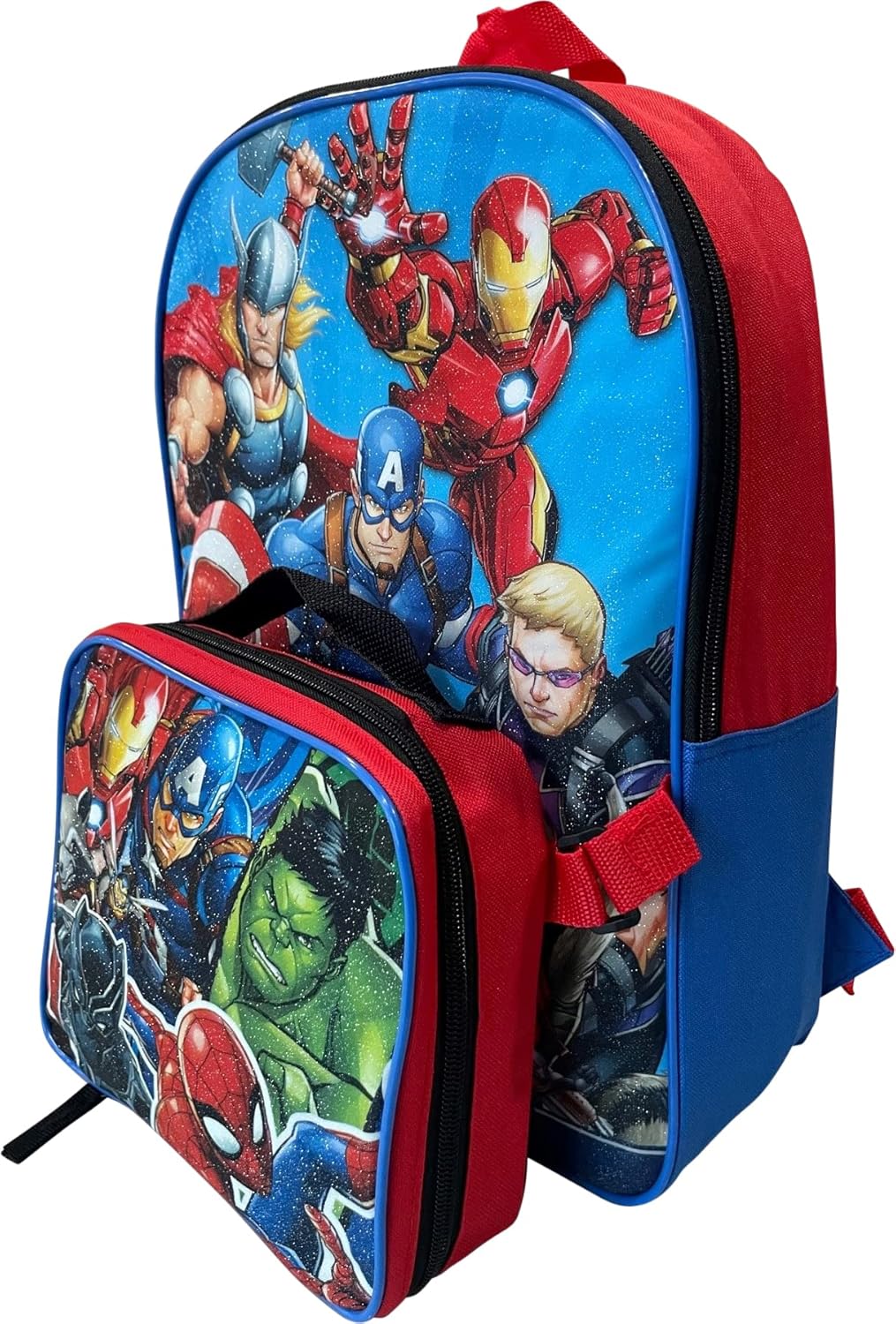 Marvel Avengers 15 Inch Kids Backpack with Removable Lunch Box Set I923900
