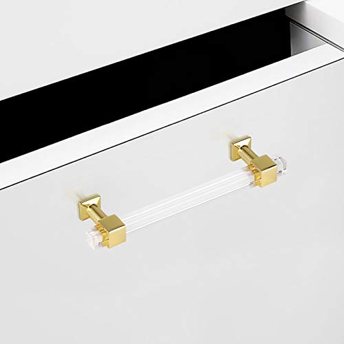 30 Pack Cabinet Pulls 5 Inch Hole Center Gold Acrylic Drawer Handles B672672