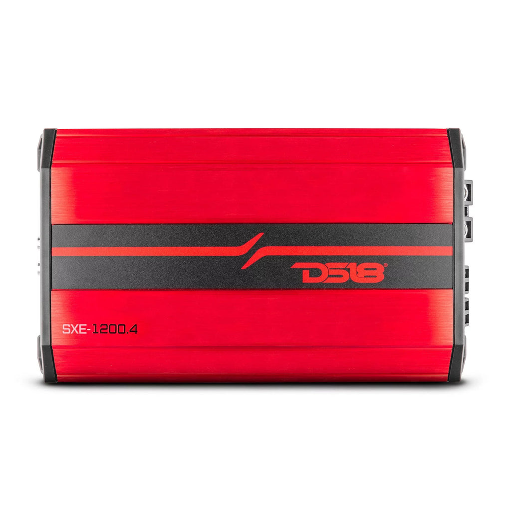 DS18 SXE-1200.4/RD 1200W Peak 4-Channel Class-A/B Full-Range Car Audio Amplifier