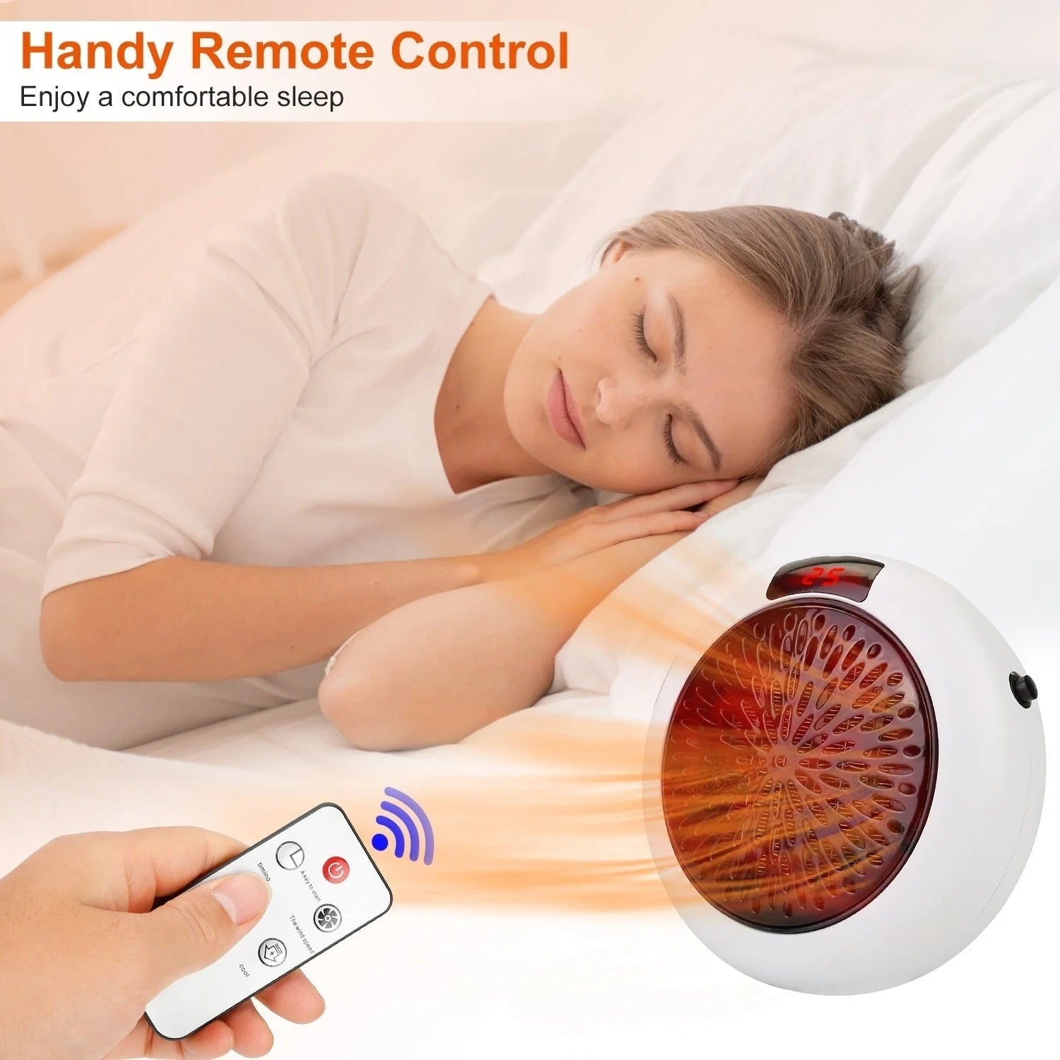 900W Portable Space Heater with Wall Outlet Plug-in T746