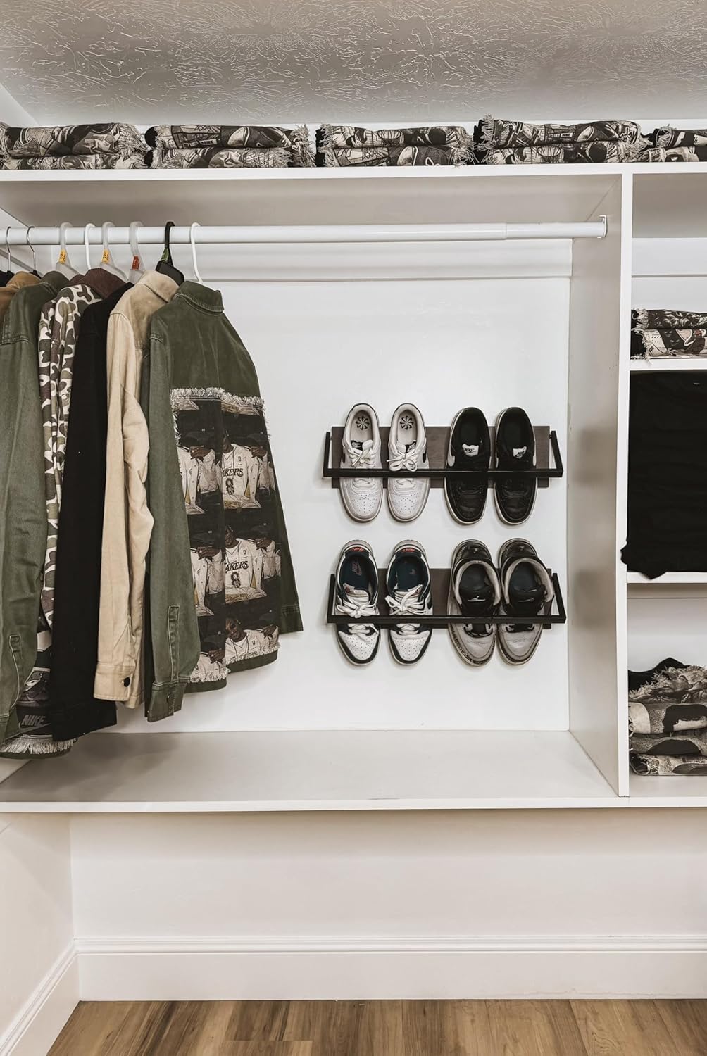 Wall Shoe Rack Set of 2 Wall Mounted Shoe Organizer R4330