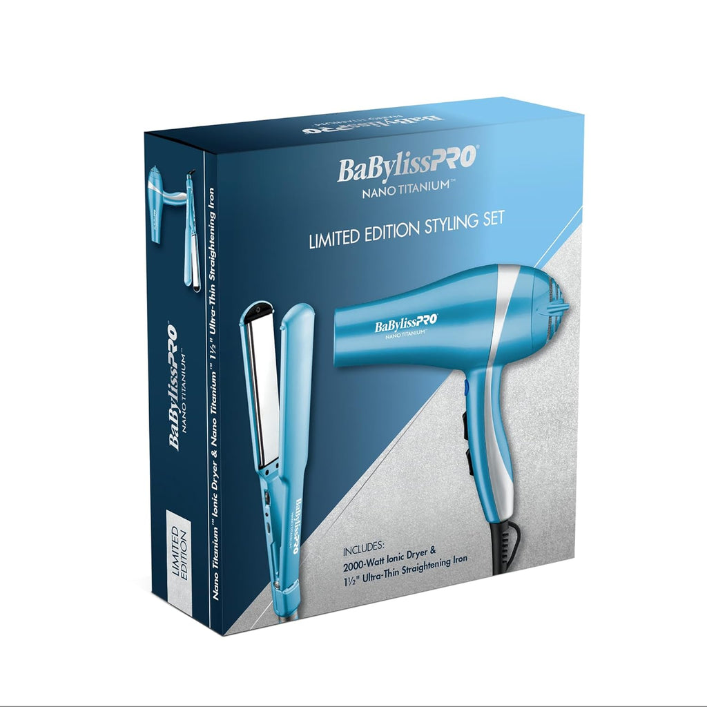 BaBylissPRO Nano Titanium Limited Edition Prepack - Hair Dryer and 1.5" Straightening Iron E9542