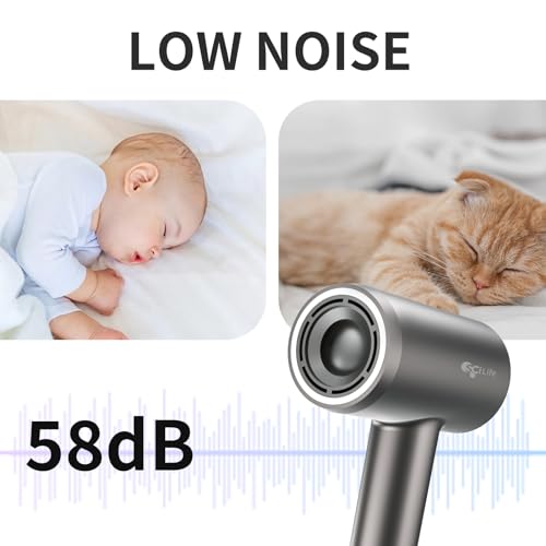 Negative Ionic Hair Dryer with Diffuser and Magnetic Nozzle B1254