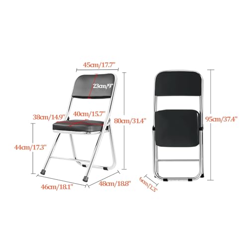 Folding Chairs with Padded Seats for Indoor Outdoor Dining Party, Purple U402