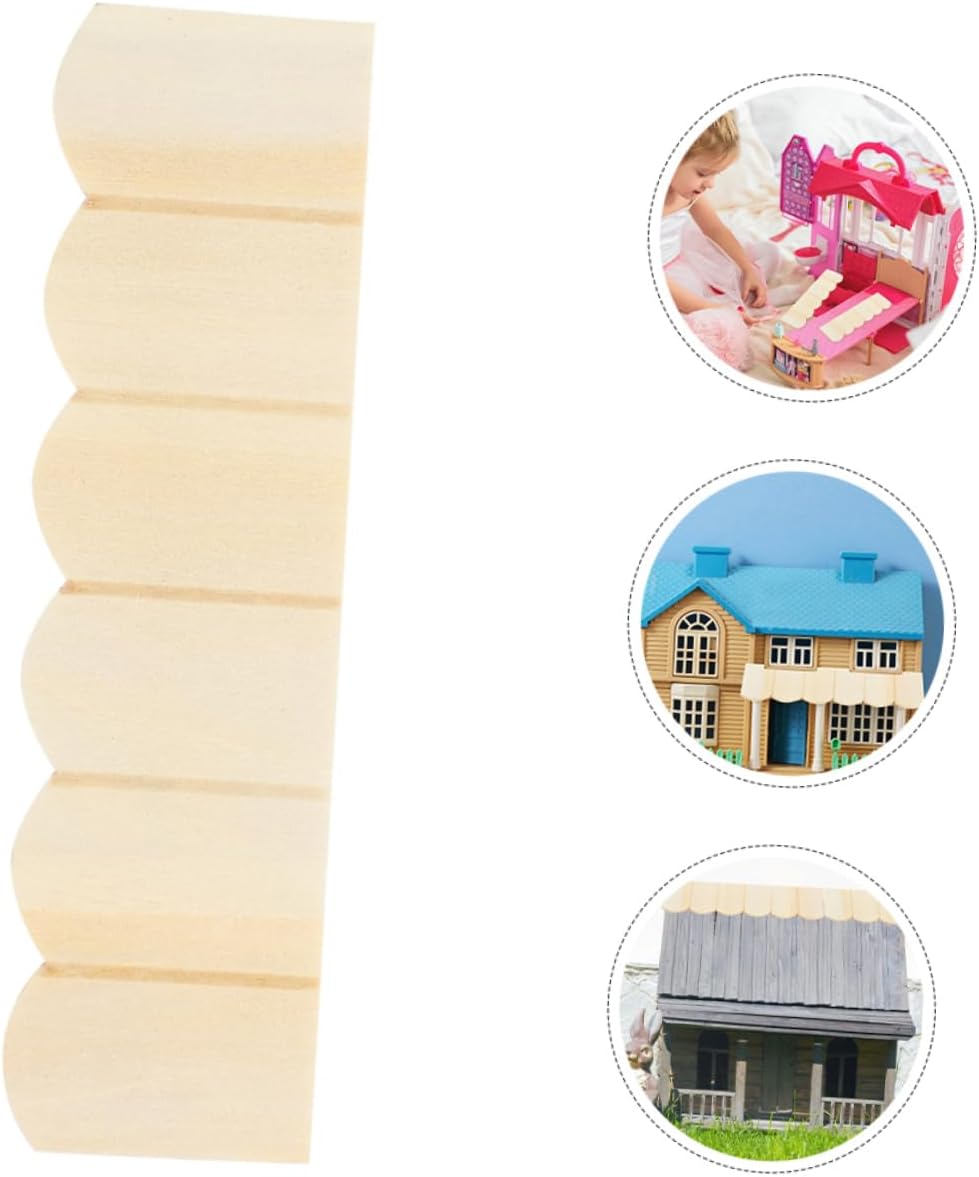24pcs Dollhouse Miniature Roof Tiles Wood Decor T25249