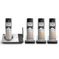 AT&T CL82407 DECT 6.0 Expandable Answering System with Smart Call Blocker, Silver/Black with 4 Handsets