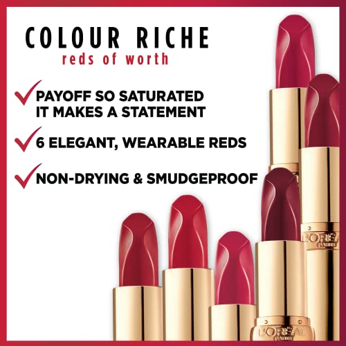 L'Oreal Paris Colour Riche Lipstick, Hopeful Red, Satin Finish O50769