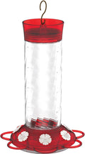 More Birds Diamond Glass Hummingbird Feeder with Seven Feeding Stations, 30 Fluid Ounce Capacity