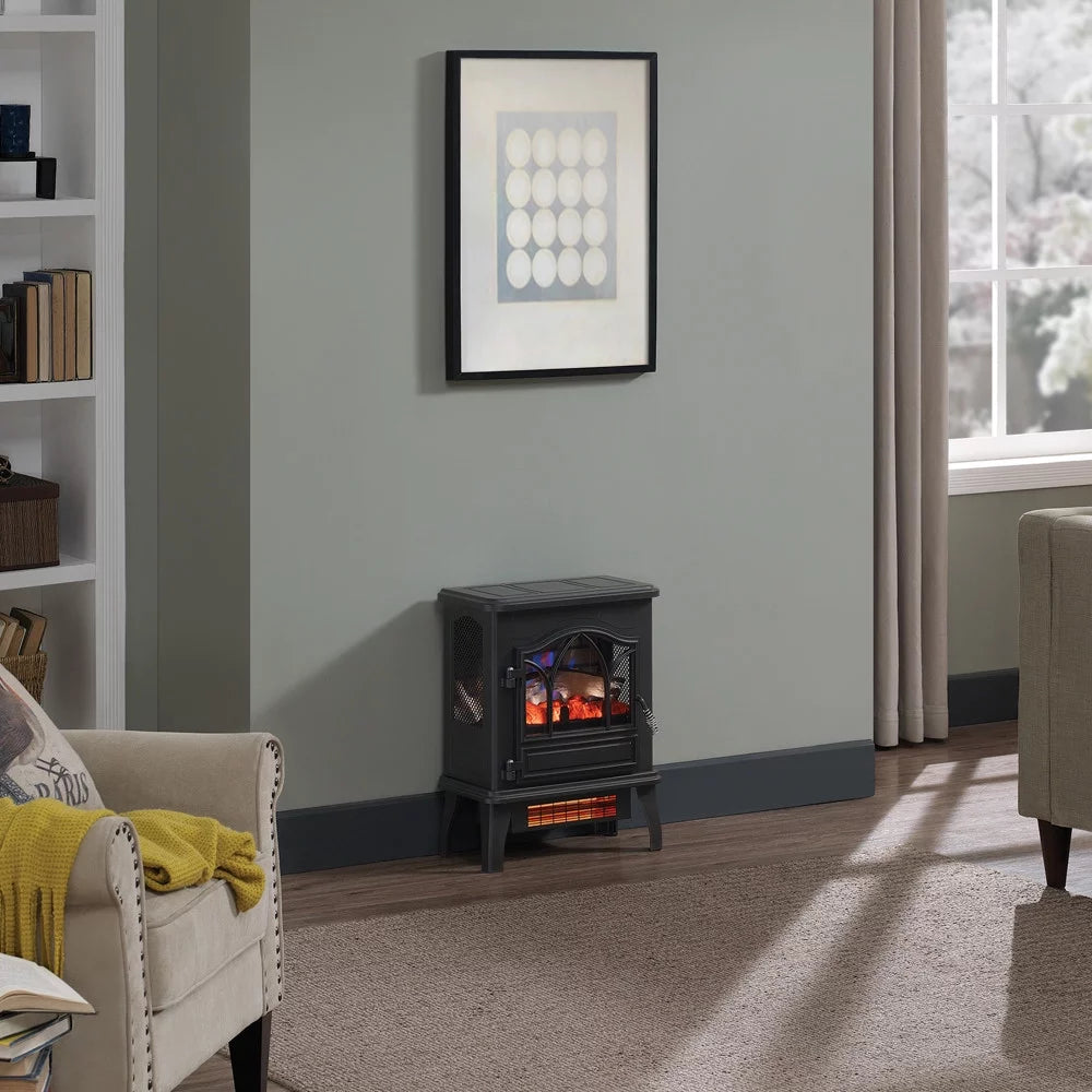 Duraflame 3D Infrared Quartz Electric Fireplace Stove Heater, Black K755