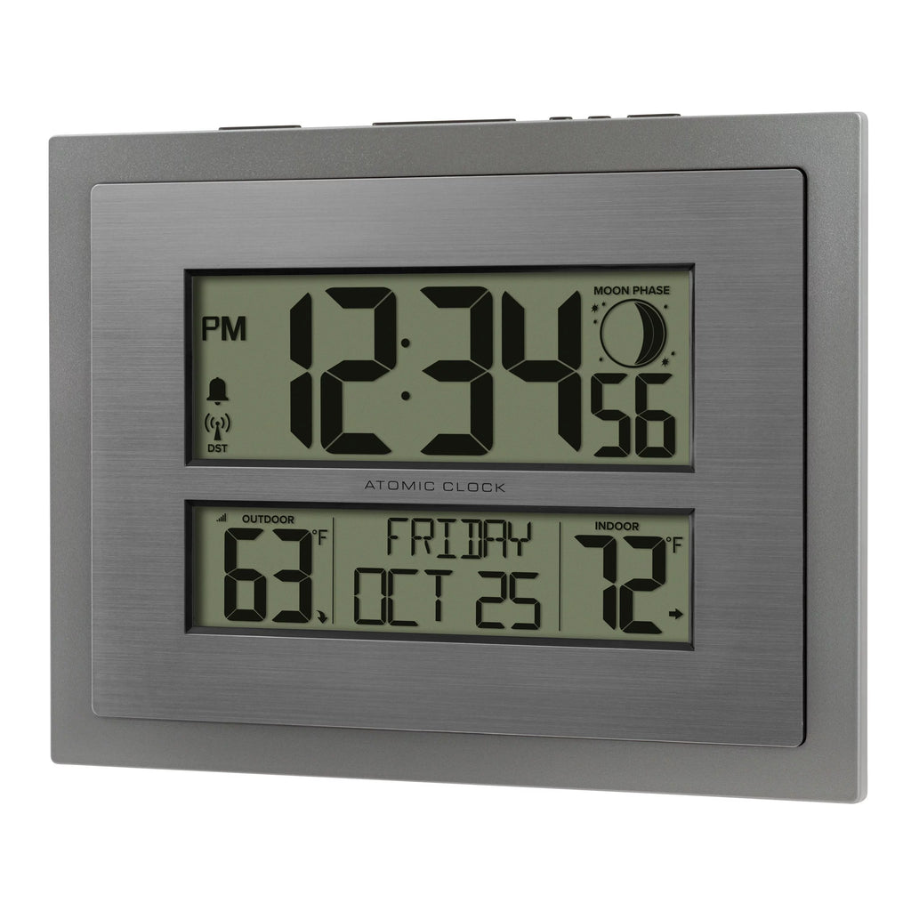 Better Homes & Gardens Silver Atomic Wall Clock with Moon Phase S78329