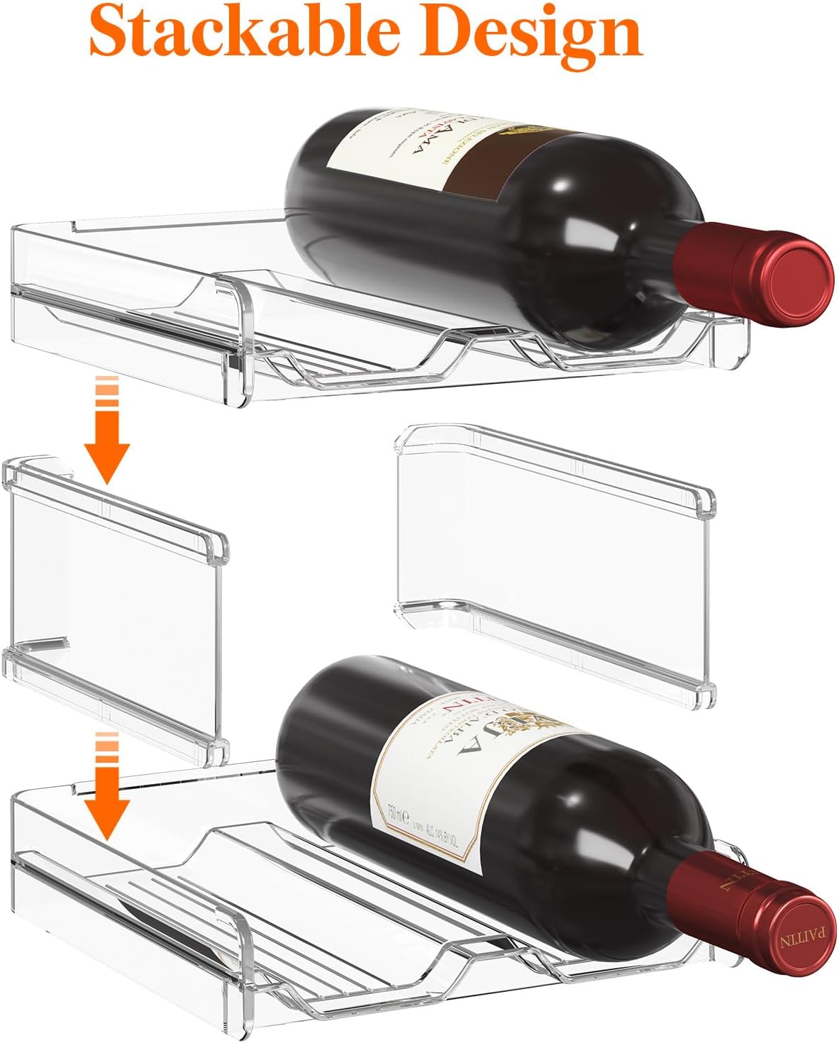 Lifewit Bar Cart, 2 Tier Drink Cart with 9 Wine Bottle Racks D9940