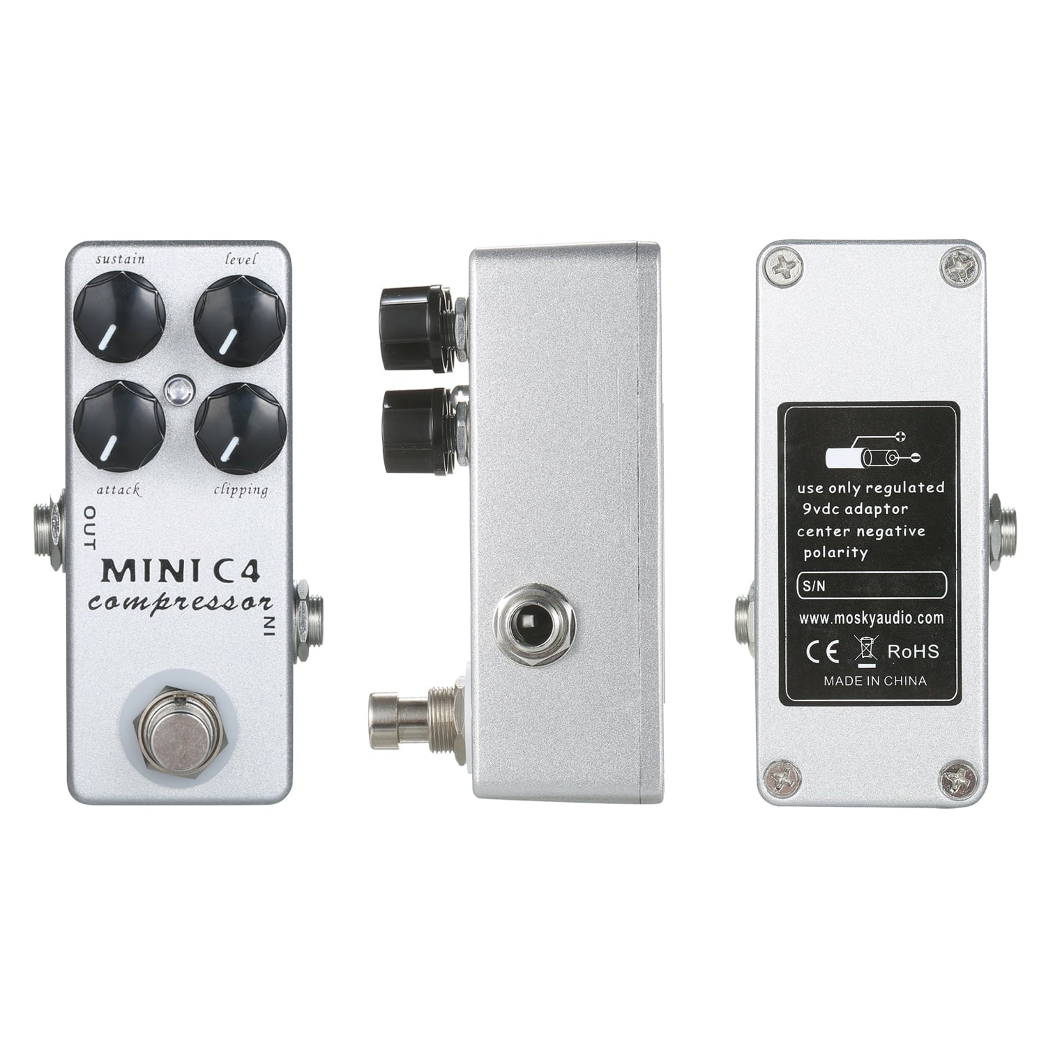 MOSKYAudio C4 Compressor Guitar Effect Pedal O8554