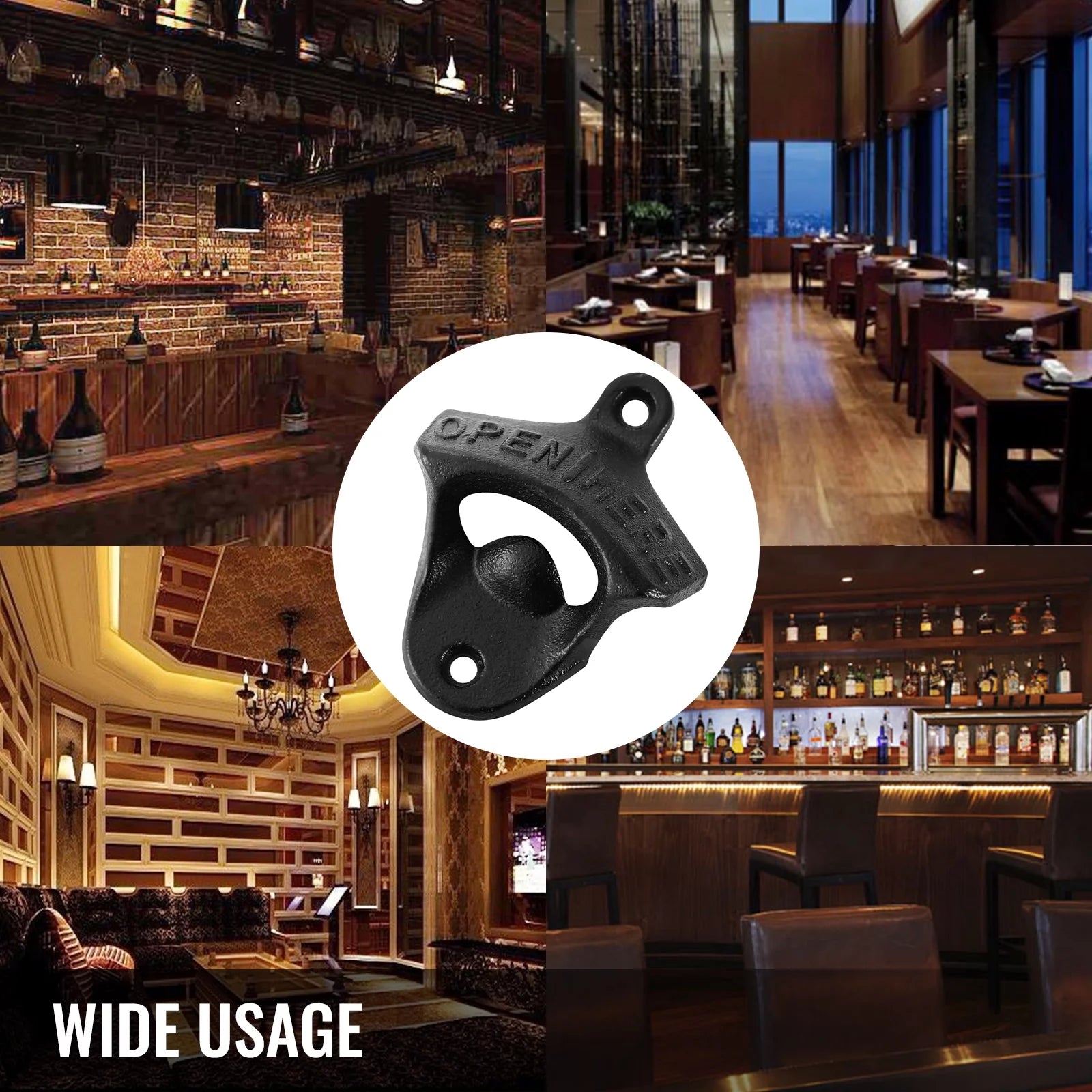 VEVOR Wall Mounted Bottle Opener Set of 100pcs Rustic Cast Iron Vintage Finish O8257