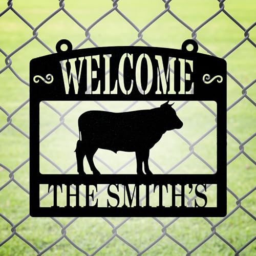 Customizable Bull Metal Signs for Farmhouse Decor N5721