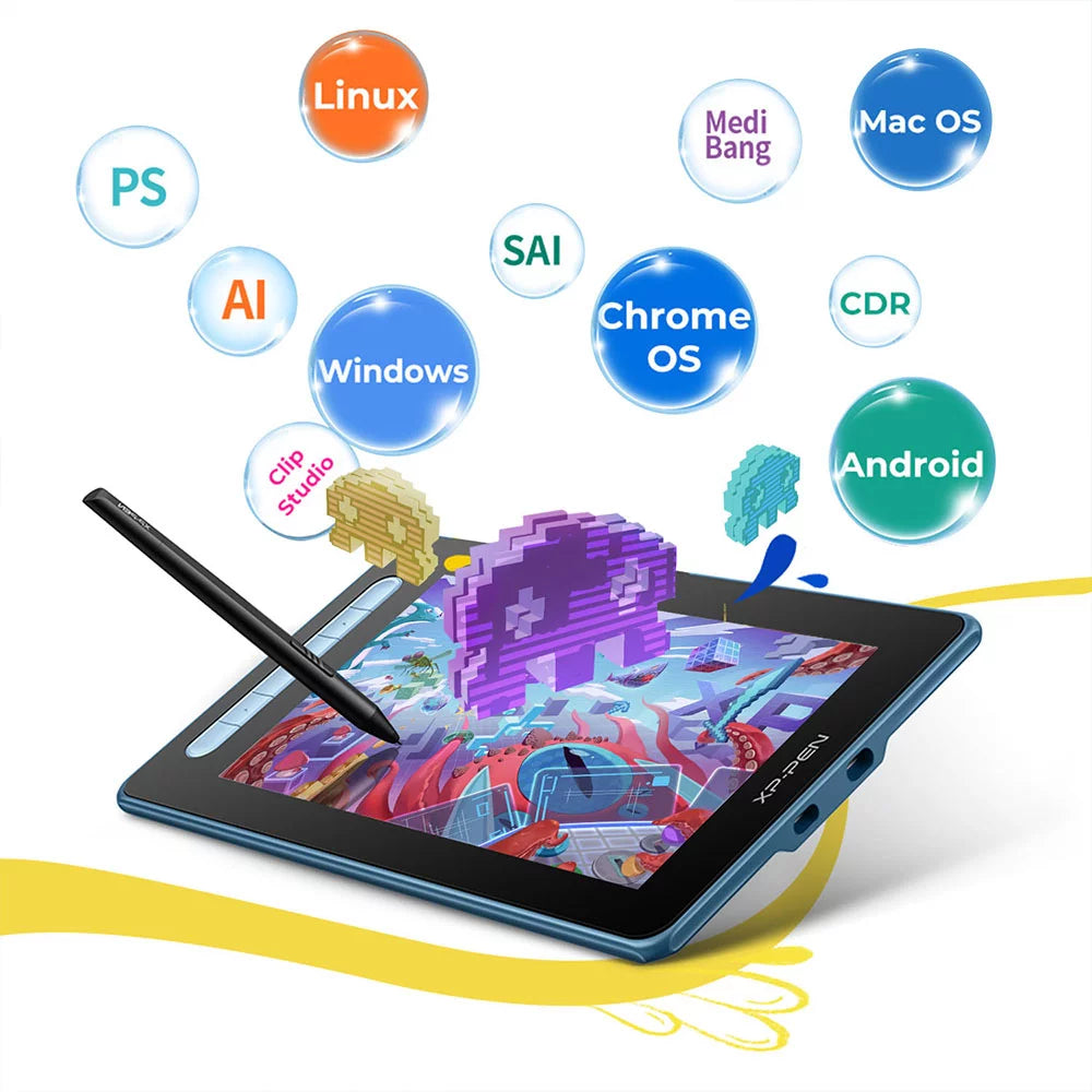 XP Pen Artist 10 2nd Graphics Tablet with Screen X3 Smart Chip Drawing Display J506