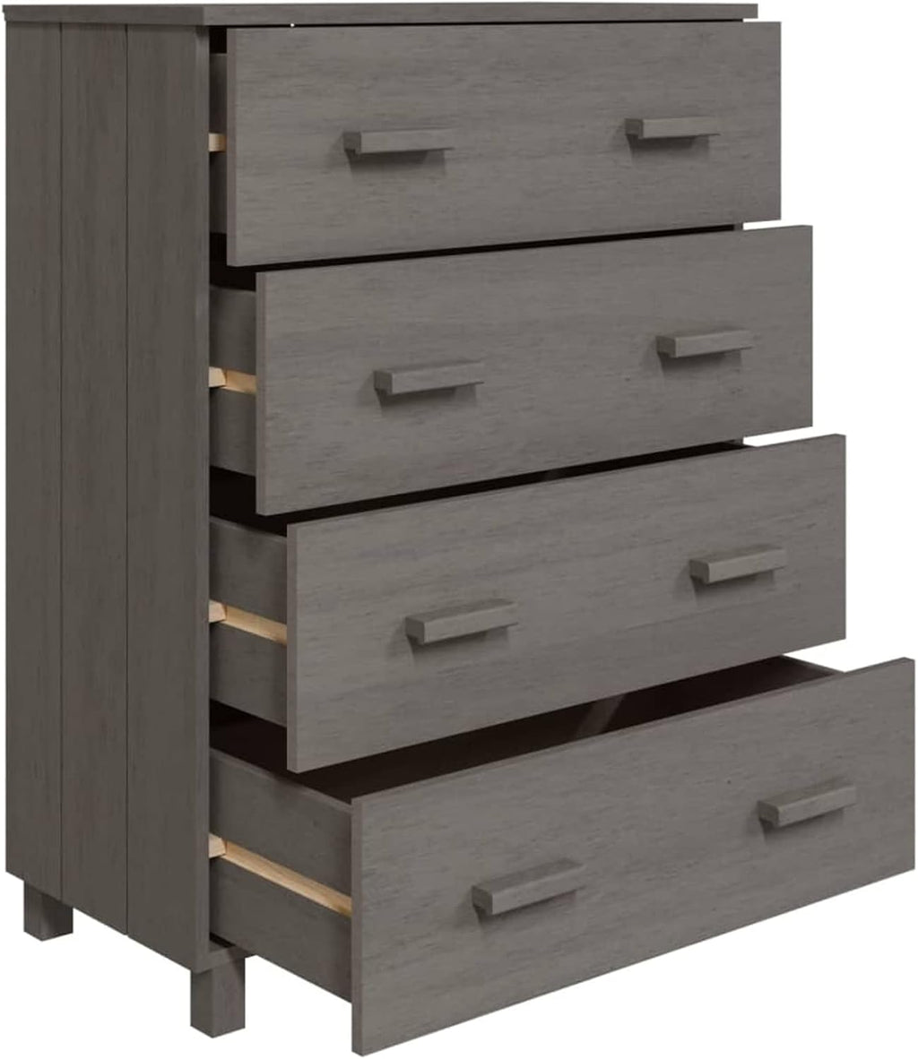 Tidyard Sideboard Buffet Cabinet, Pine Wood Storage Cabinet with 3 Drawers, Light Gray W728
