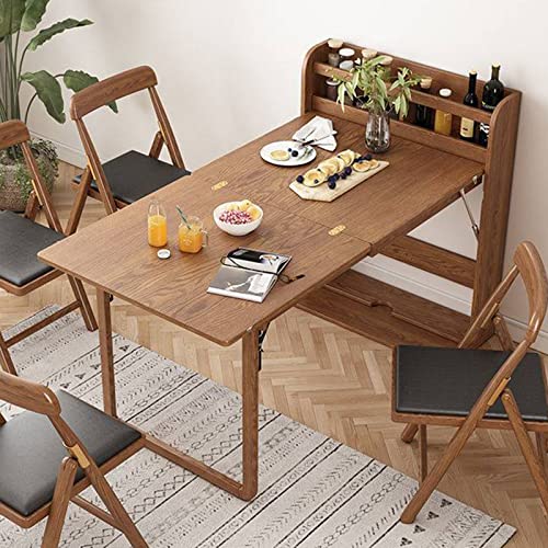 Wall Mounted Fold Out Dining Table with Storage Shelf J468550